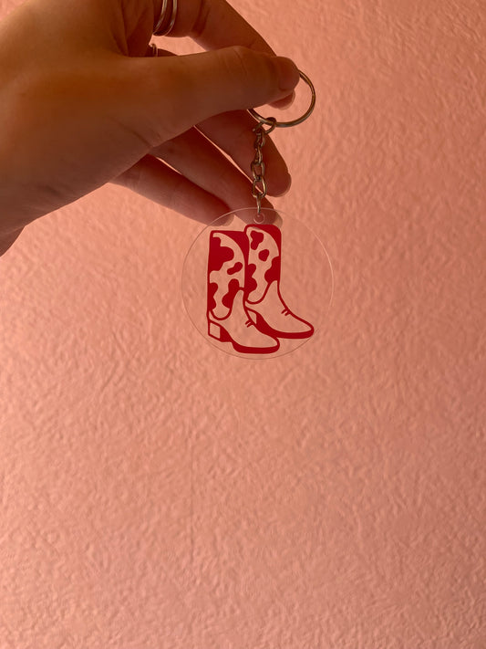 Cowgirl boots keyring