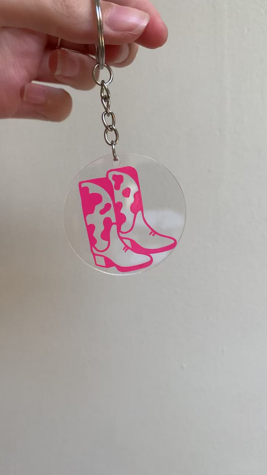 Cow girl boots keyring