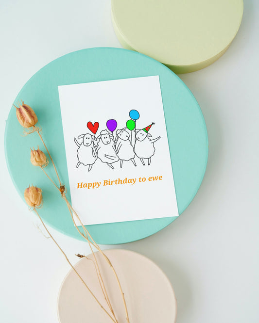 "Happy Birthday to Ewe" card