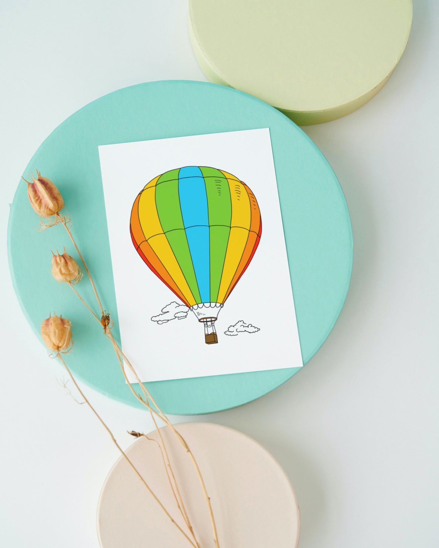 Hot air balloon card