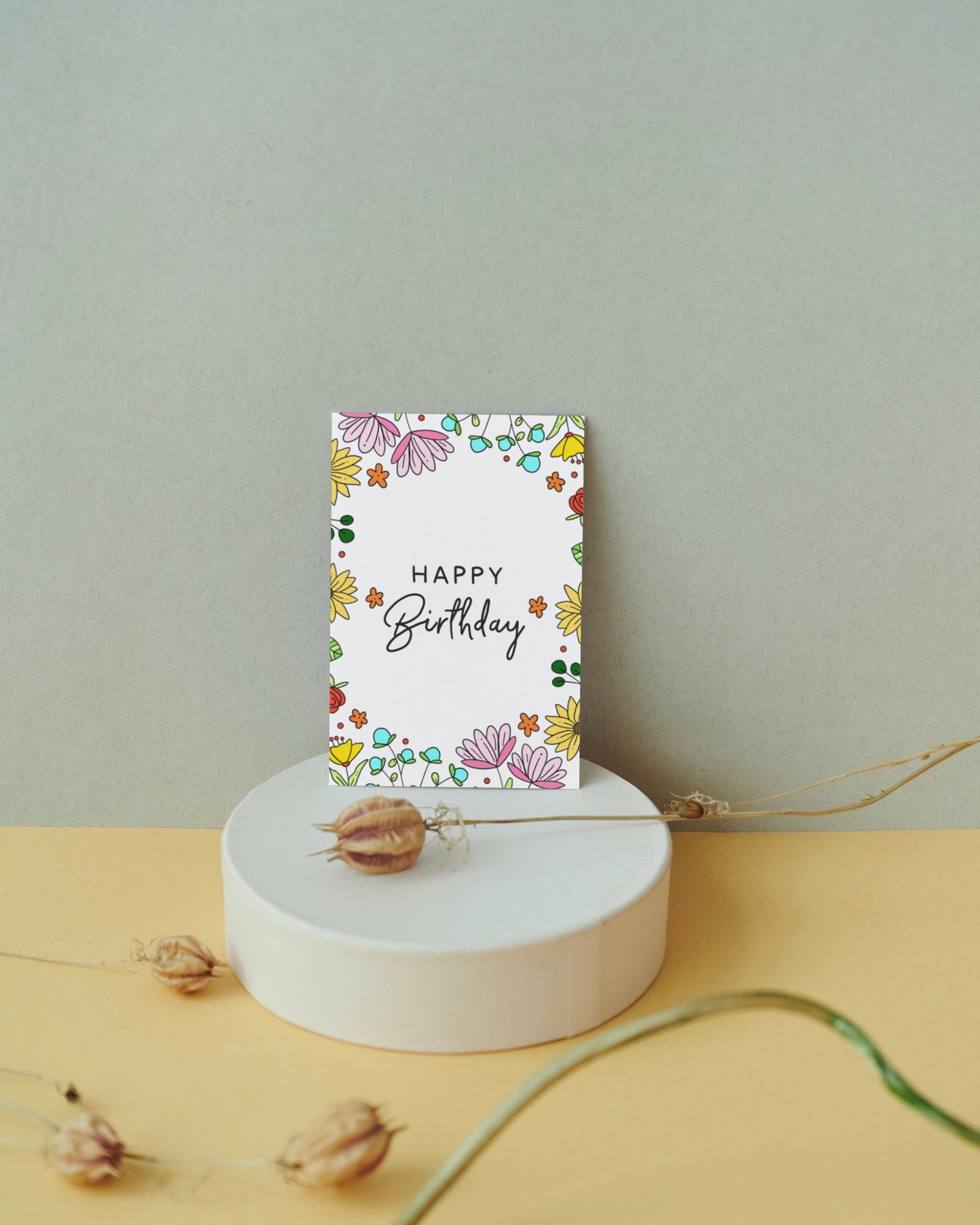 flower birthday card