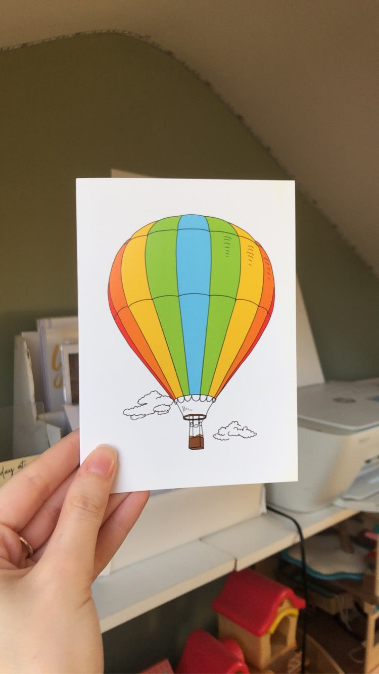 Hot air balloon card